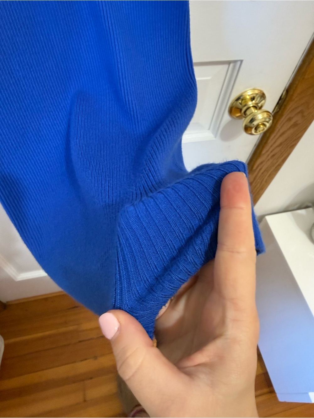 Mango Blue Ribbed Tank Mini Dress - Picture 7 of 8